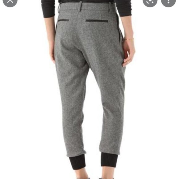 ❤️ 3 For $35 Boy by Band of Outsiders tweed leather trousers tapered pants 0 - Picture 2 of 10